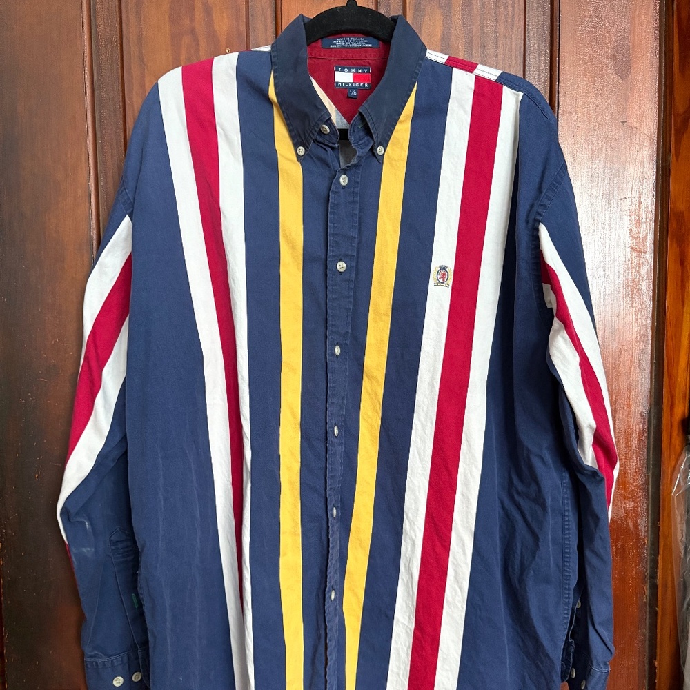Tommy Hilfiger vintage striped button down shirt L